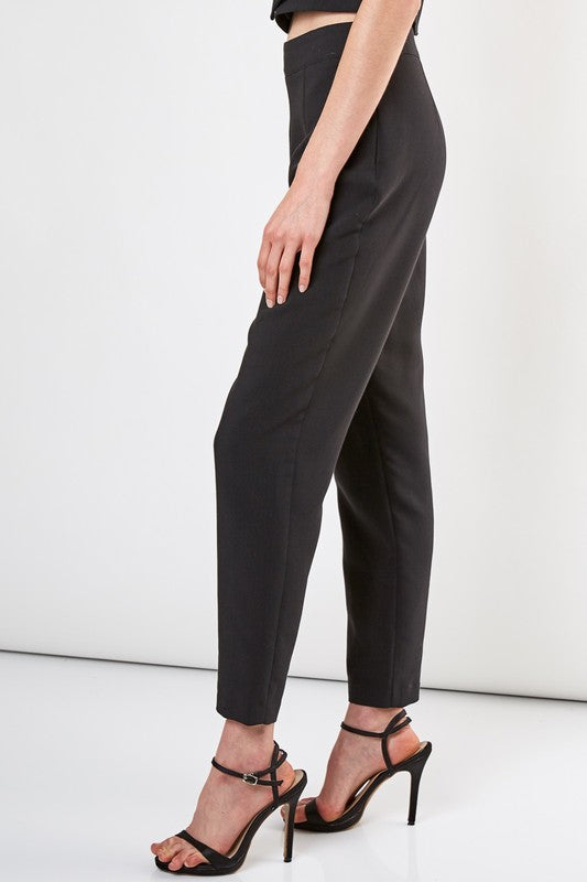 High Waist Straight Leg Pant - Black