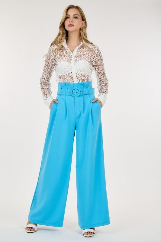 HIGH WAIST WIDE LEG PANTS