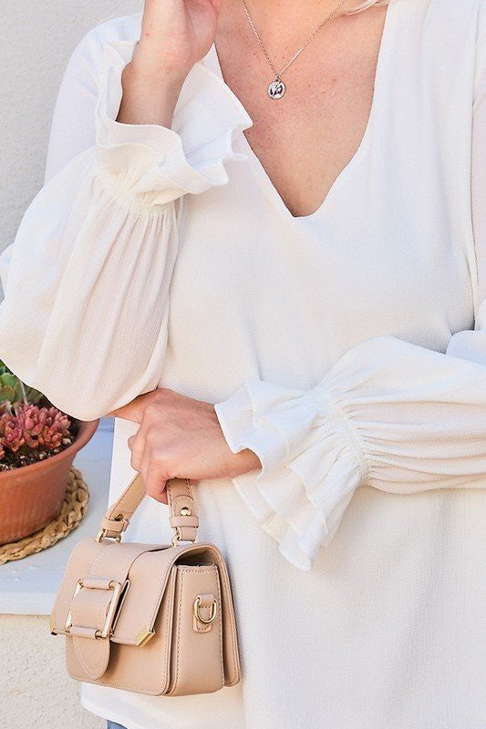 V NECK TOP - PLUS - WHITE