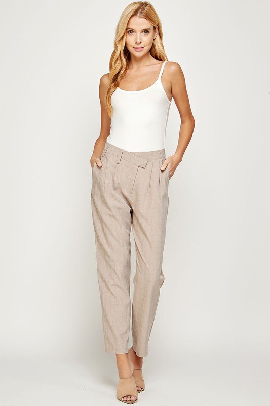 High Waist Trousers - Taupe