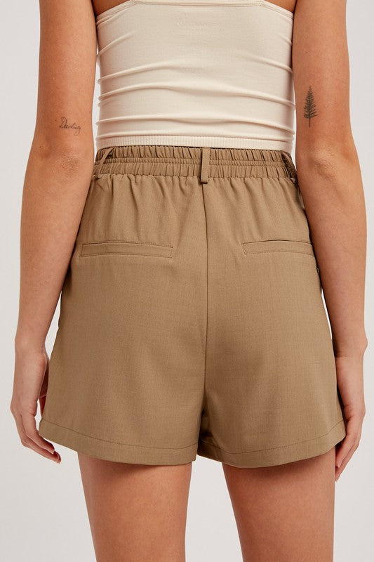 Front Pleat Detail Short