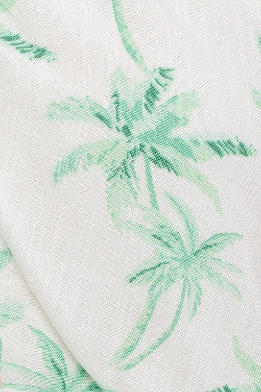 Criss Cross Halter Top And Skirt Set - White & Green