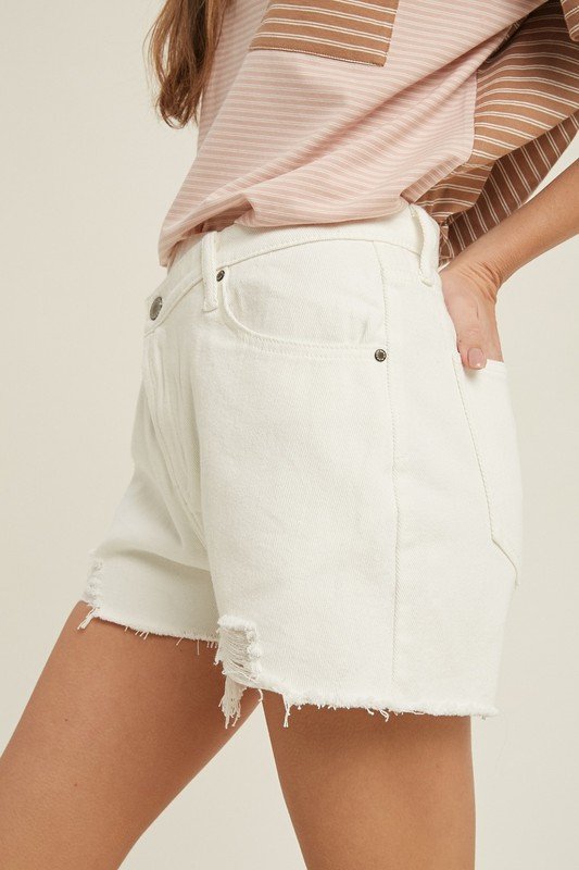 Overlap Distressed Denim - White
