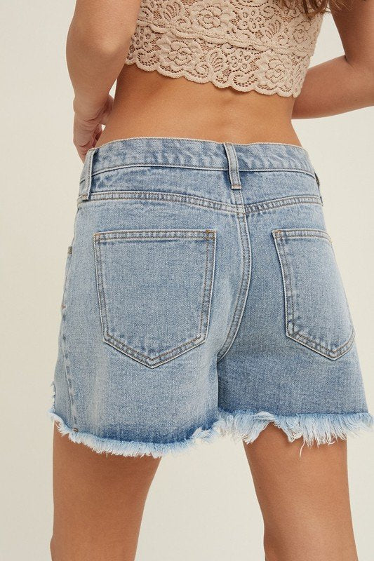 Overlap Distressed Denim Denim