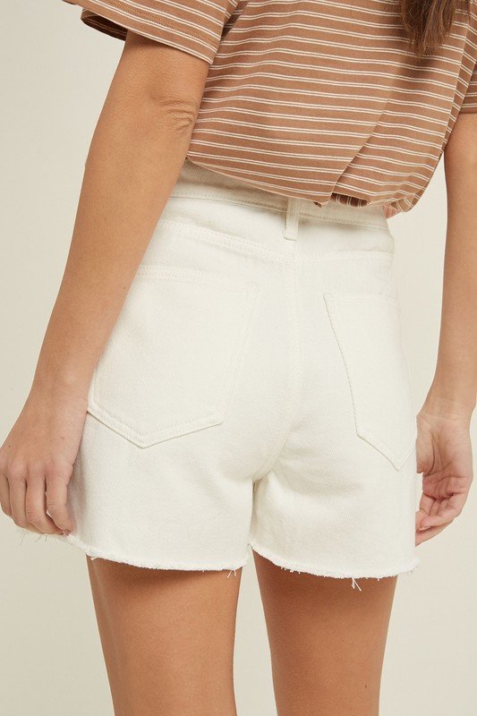 Overlap Distressed Denim - White