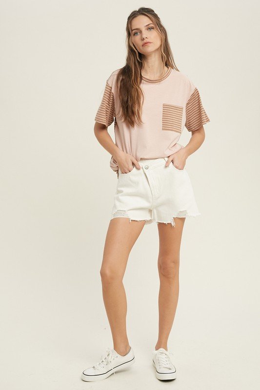 Overlap Distressed Denim - White