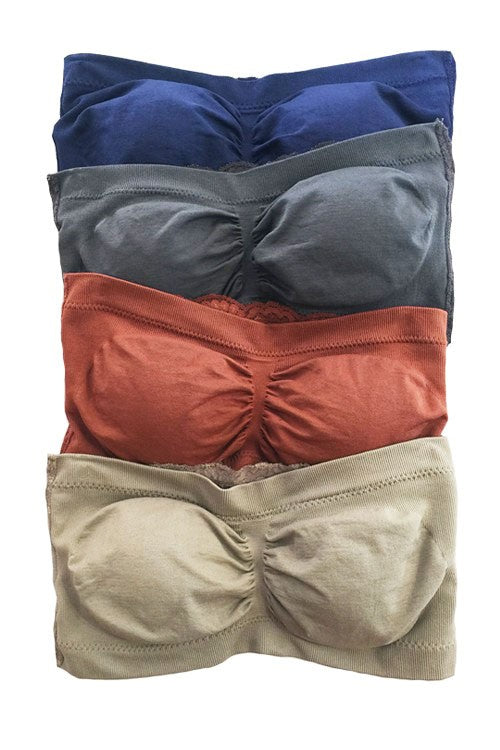 BANDEAU WITH LACE BACK - WHITE