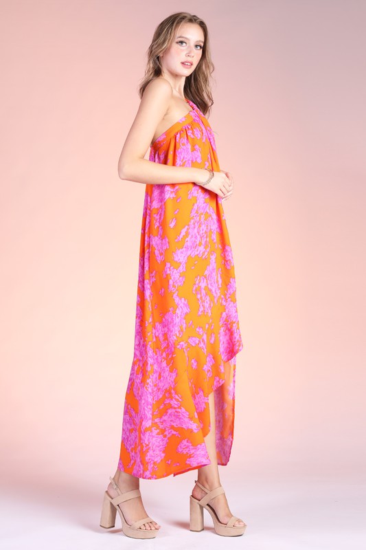 SWEET MAGNOLIA ONE SHOULDER ASYMMETRICAL DRESS