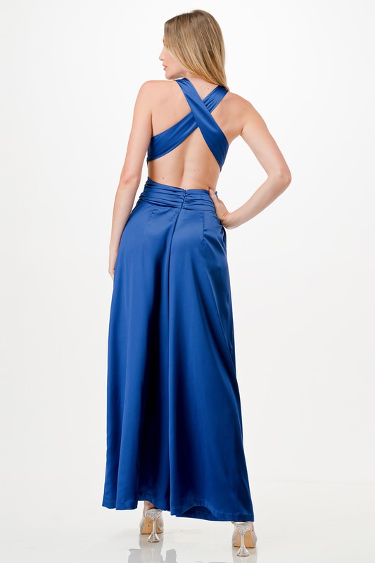SATIN WIDE LEG JUMPSUIT