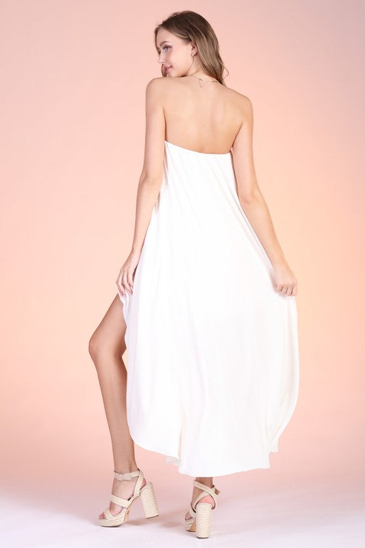 SILK CASCADE HIGH LOW DRESS