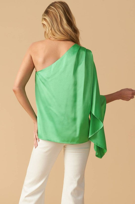 One Shoulder Top - Green