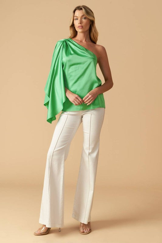 One Shoulder Top - Green
