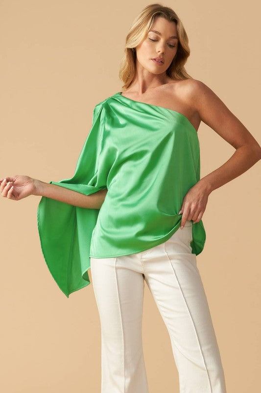 One Shoulder Top - Green