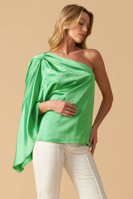 One Shoulder Top - Green