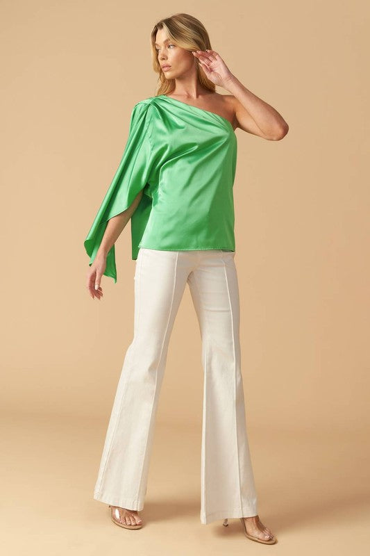 One Shoulder Top - Green