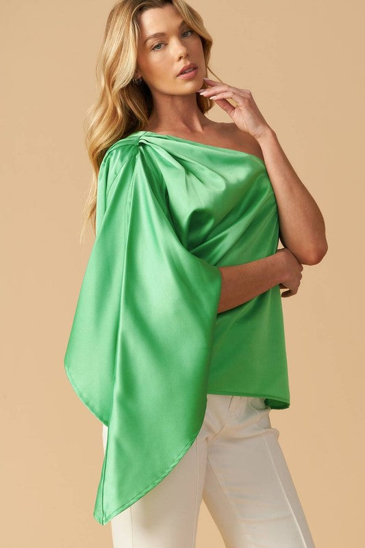 One Shoulder Top - Green
