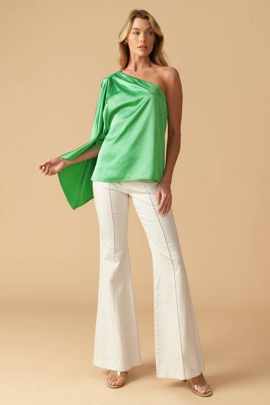 One Shoulder Top - Green