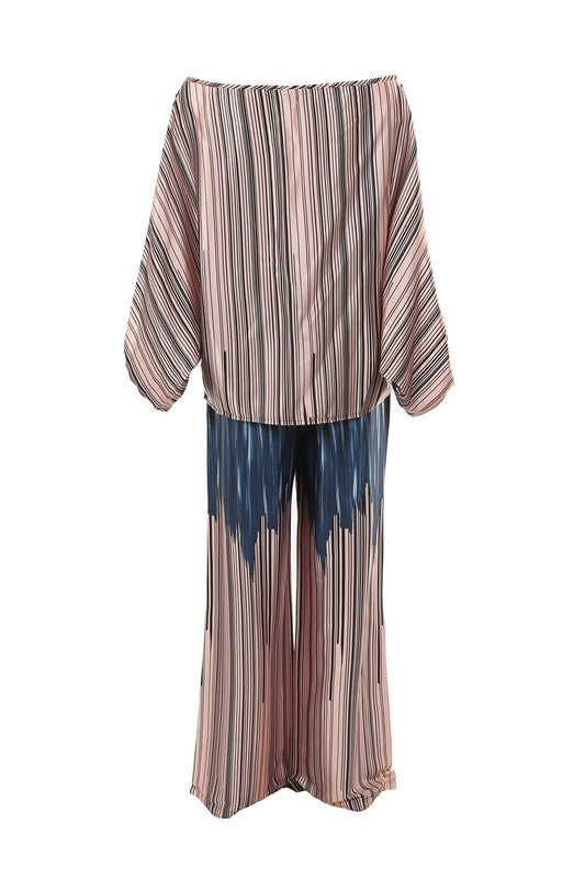 MULTICOLOR PATTERNED TOP & PANTS SET