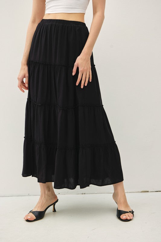 TIERED MAXI SKIRT