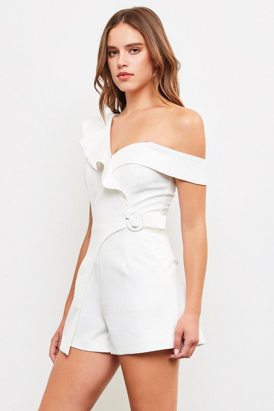 ONE SHOULDER WRAP ROMPER