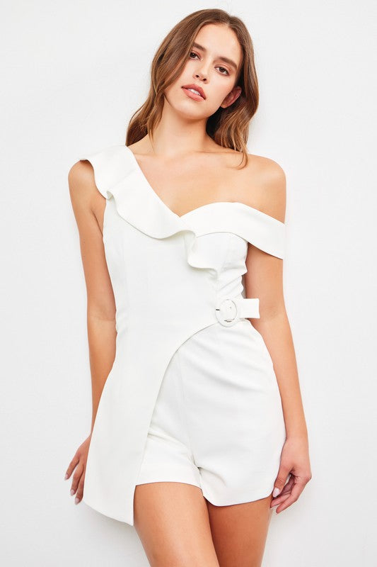 ONE SHOULDER WRAP ROMPER