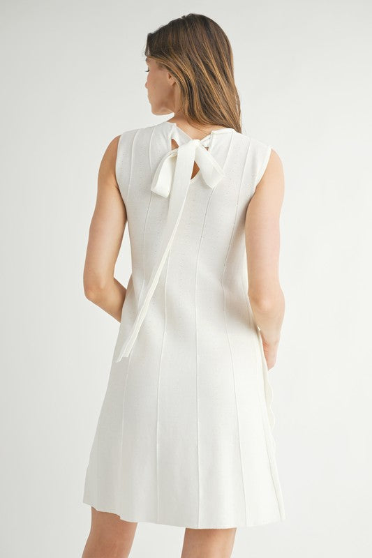 Scalloped Band Mini Dress - White