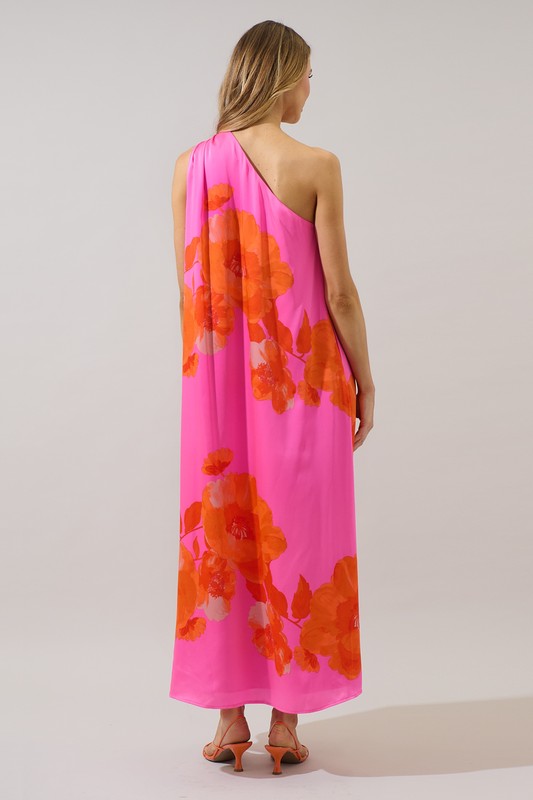 GLENA FLORAL PLEATED MAXI DRESS