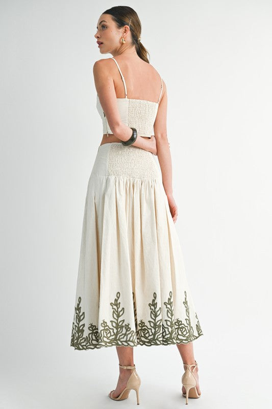 EMBROIDERED BUSTIER SET