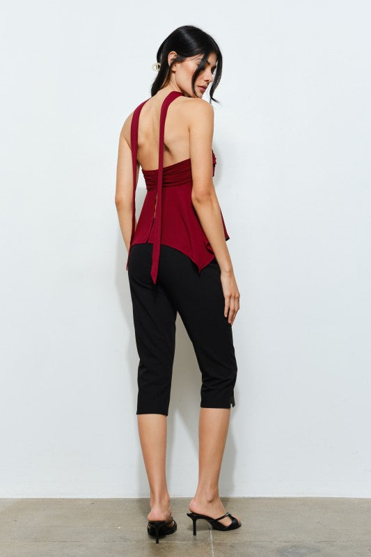 Jennie Strapless Top - Burgundy
