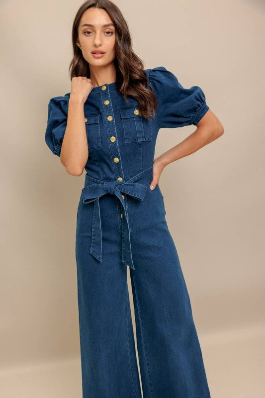 Whashed Denim Jumpsuit