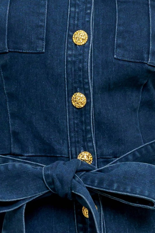 Whashed Denim Jumpsuit
