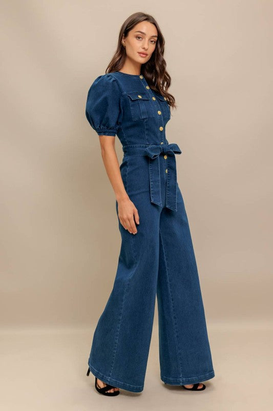 Whashed Denim Jumpsuit