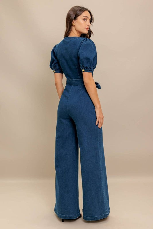 Whashed Denim Jumpsuit