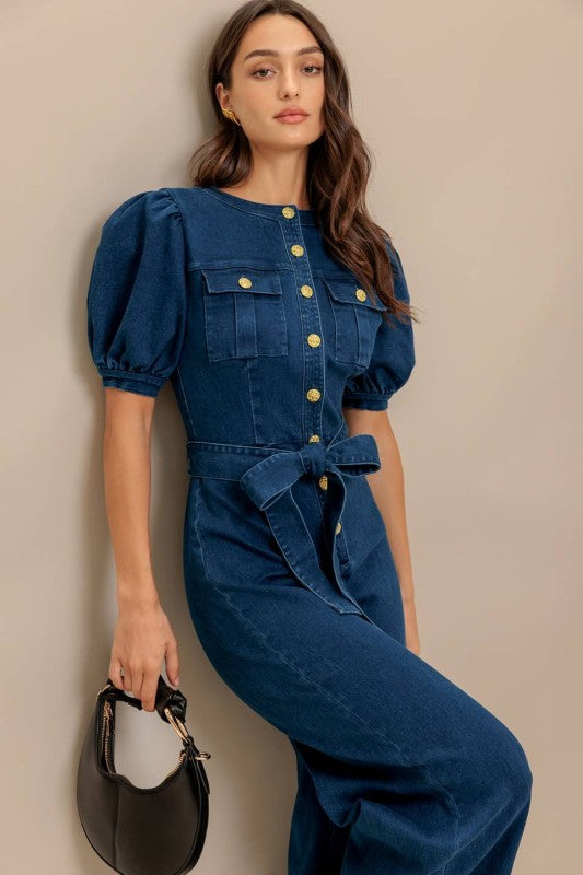 Whashed Denim Jumpsuit