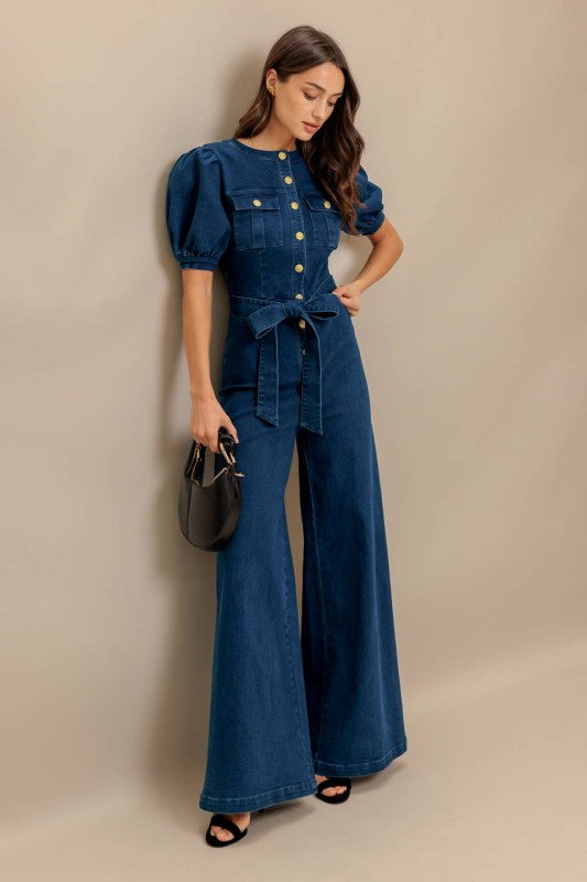 Whashed Denim Jumpsuit