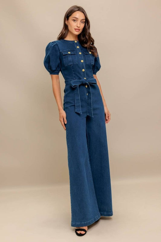 Whashed Denim Jumpsuit