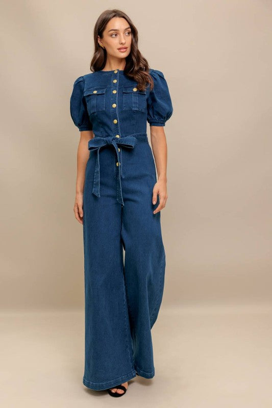 Whashed Denim Jumpsuit