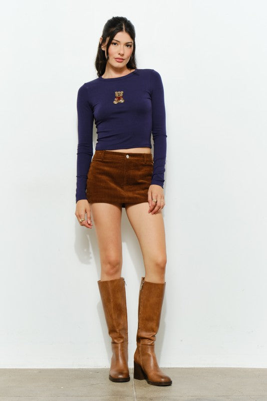 MASON BEAR BEADED TOP - NAVY