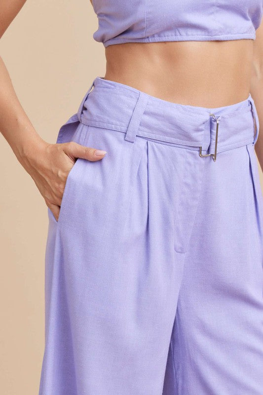 Linen Two Piece Set Lilac