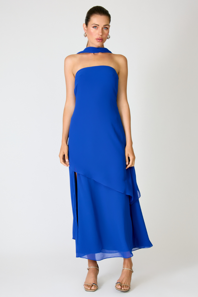 AZURE COAST SCARF DRESS - ROYAL BLUE