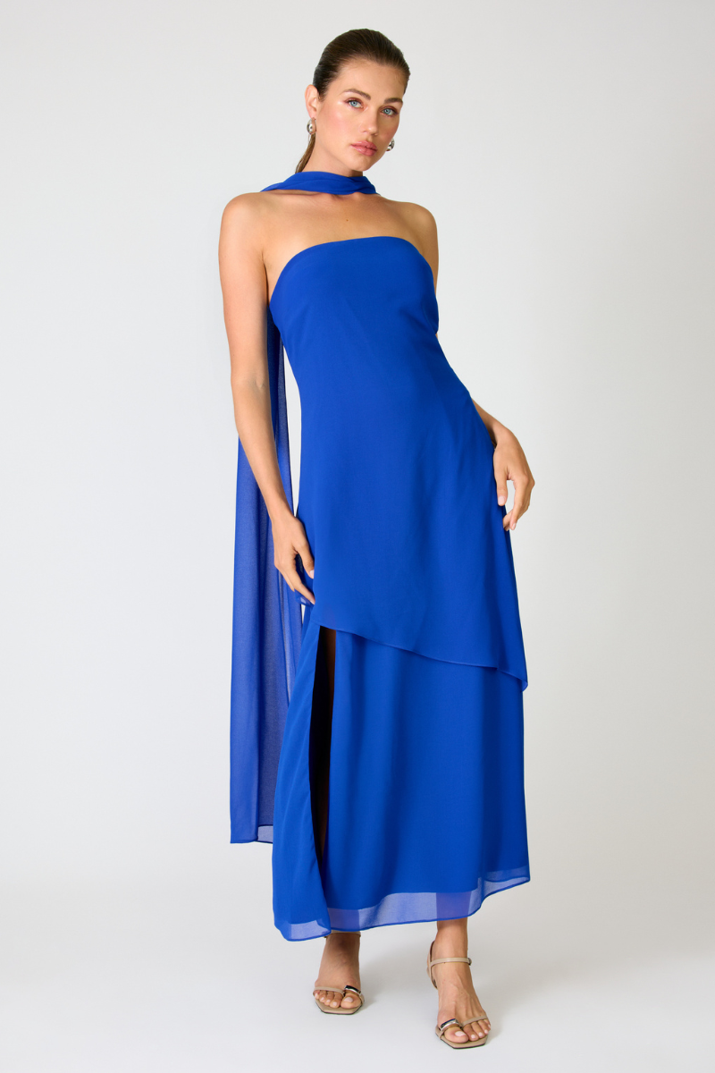 AZURE COAST SCARF DRESS - ROYAL BLUE