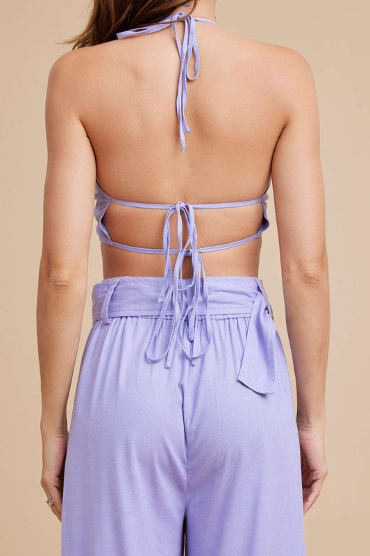 Linen Two Piece Set - Lilac