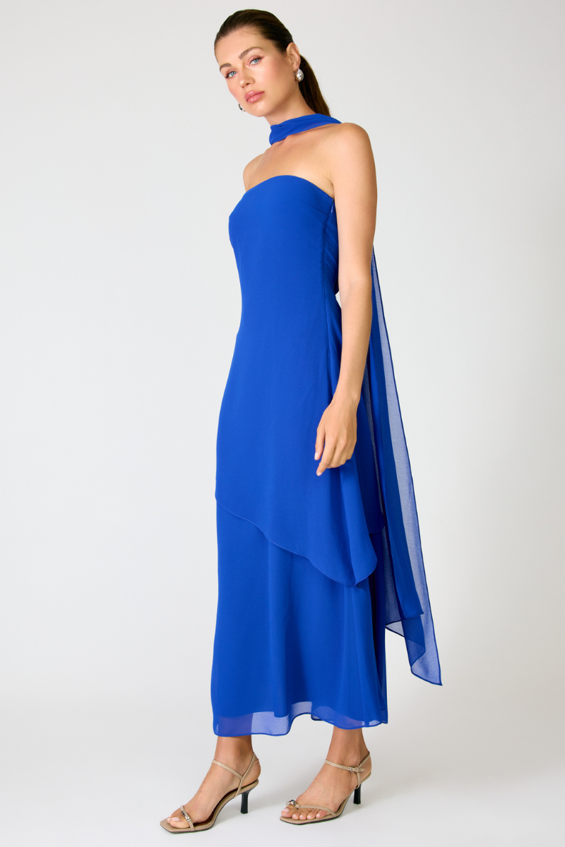 AZURE COAST SCARF DRESS - ROYAL BLUE