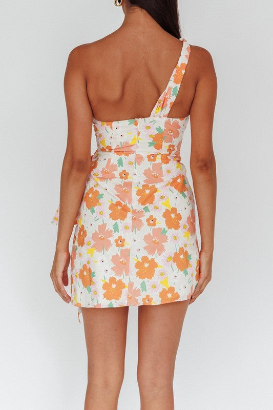 ASYMMETRIC ONE SHOULDER MINI DRESS