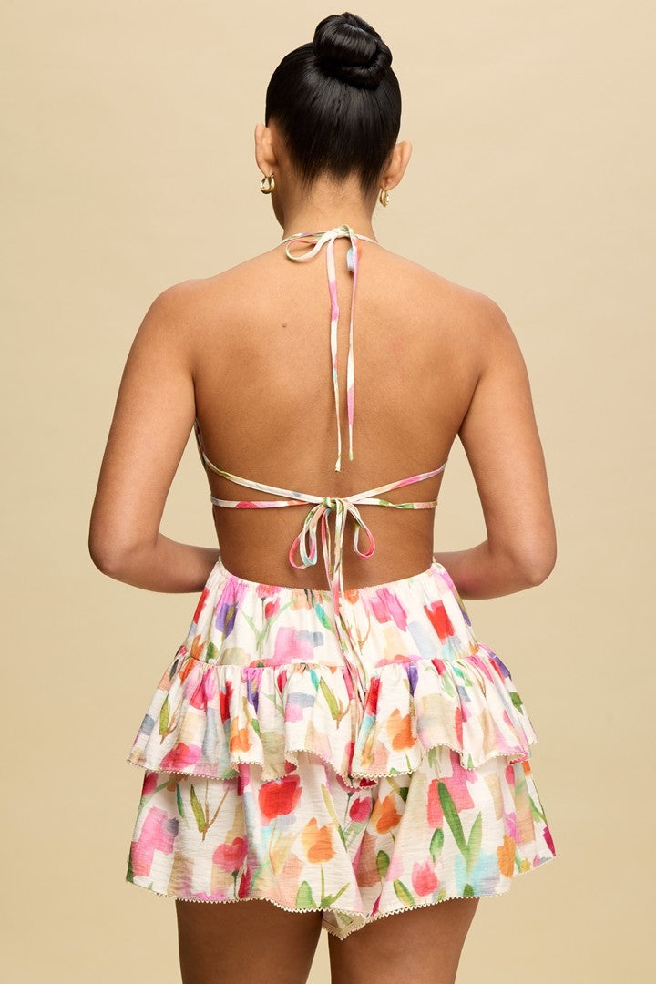 CALLA RUFFLE HEM ROMPER