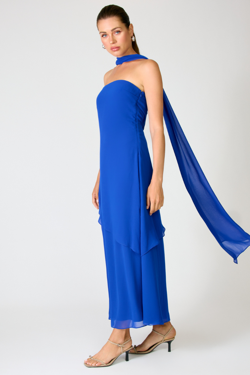 AZURE COAST SCARF DRESS - ROYAL BLUE