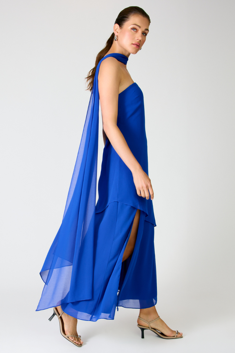 AZURE COAST SCARF DRESS - ROYAL BLUE
