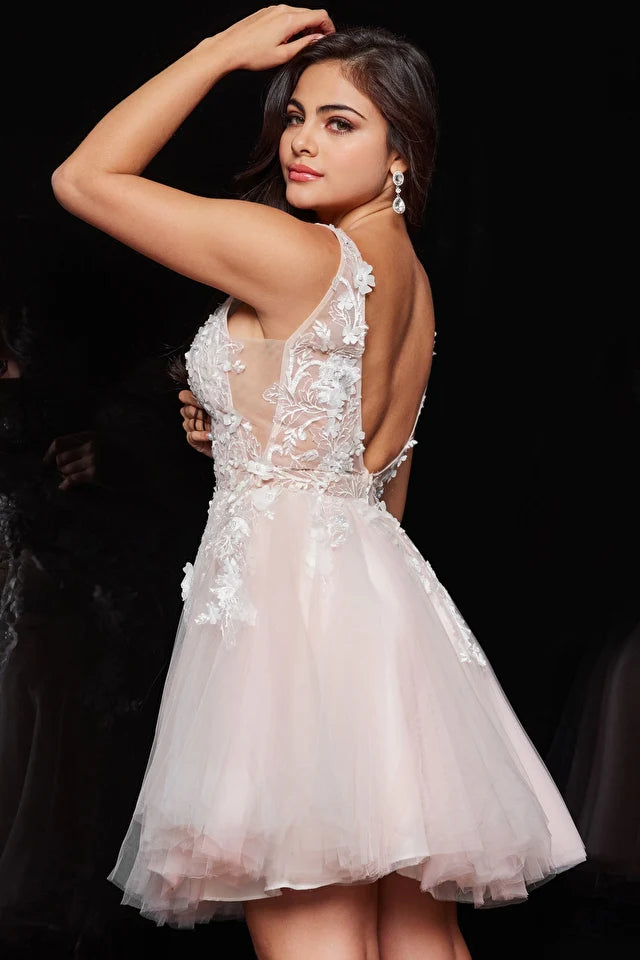 JOVANI - FIT AND FLARE MINI DRESS