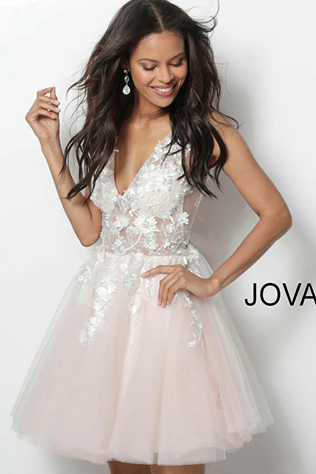 JOVANI - FIT AND FLARE MINI DRESS