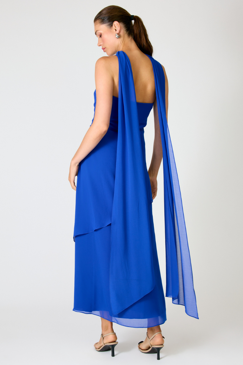 AZURE COAST SCARF DRESS - ROYAL BLUE
